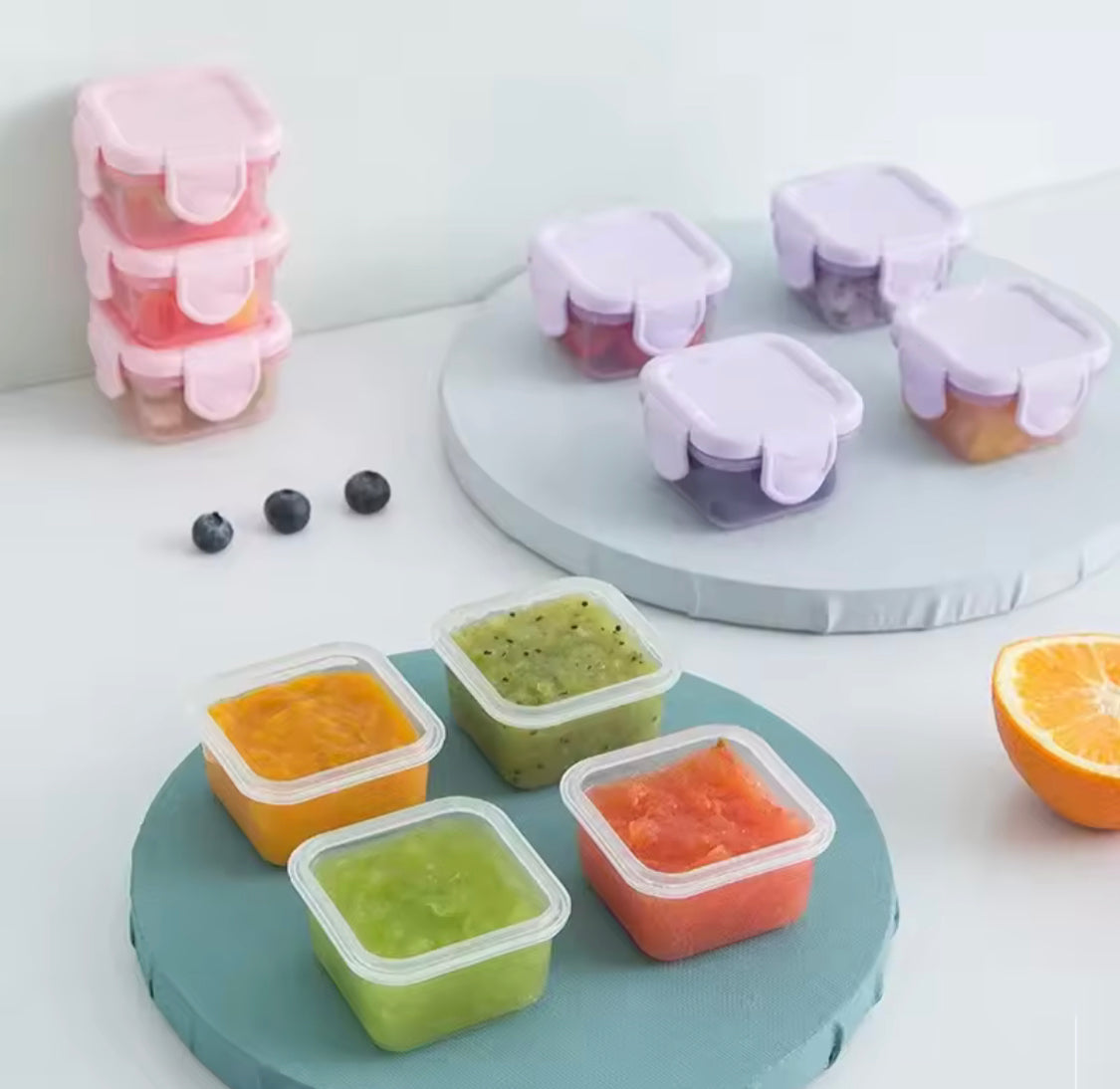 Pack Of 4 Mini Food Grade Sealed Fresh Box, Reusable Bento Lunch Box, Portable Baby Food Storage Containers Pack Of 4 Mini Food Grade Sealed Fresh Box, Reusable Bento Lunch Box, Portable Baby Food Storage Containers
